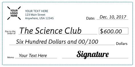 giant check template